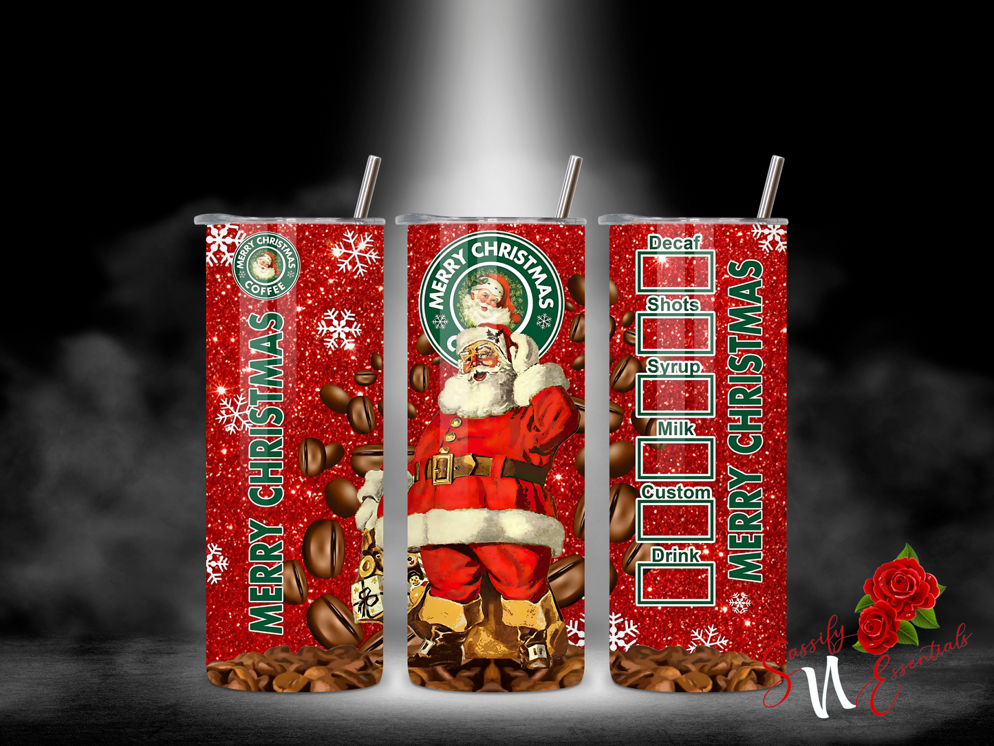 Santa Coffee 20oz Tumber Wrap (Digital File)